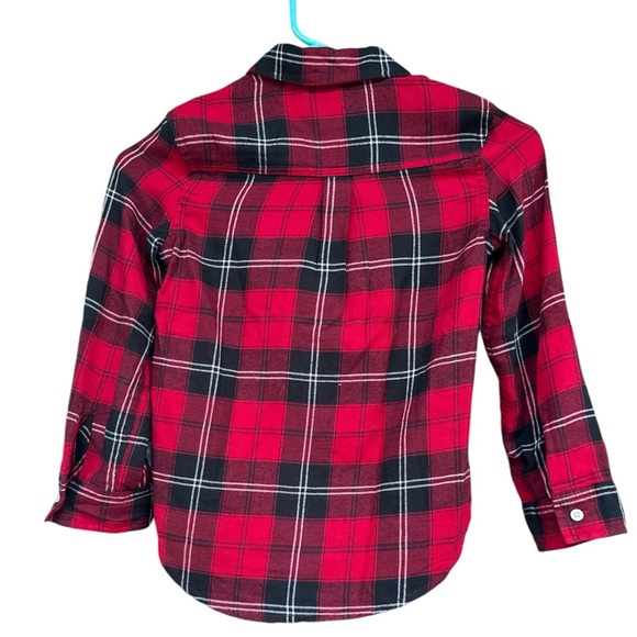 Abercrombie Kids Red Plaid Flannel Button-Up Shirt Size 5/6 Classic Top - Picture 2 of 11